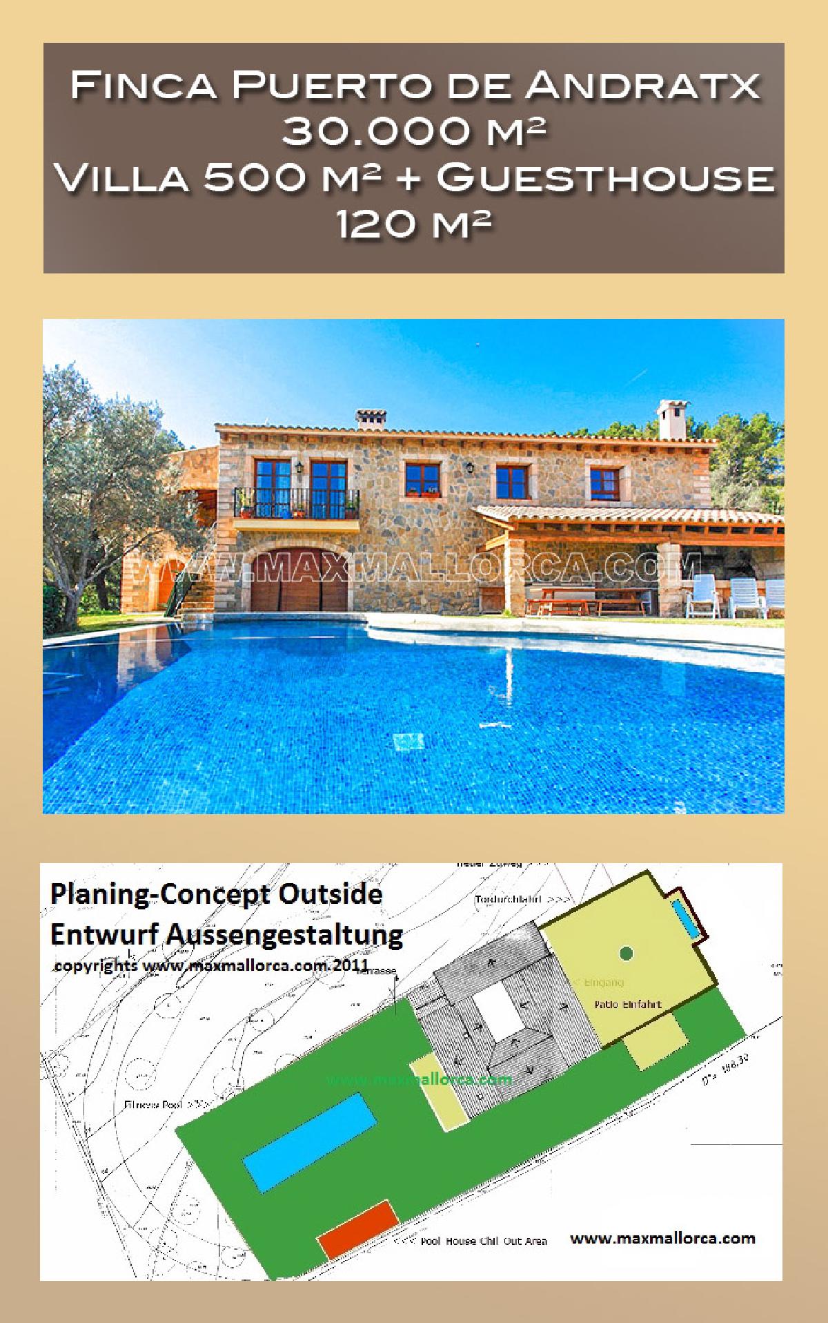 Puerto Andratx 30.000 m² Landbesitz Finca Villa Steinhaus mit Patio 3 Minuten zum Yachtclub – Foto 1